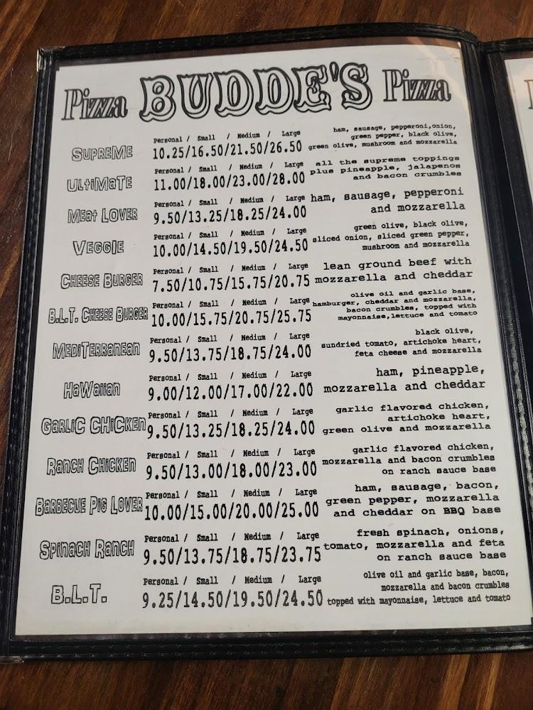 Budde's Pizza & Spirits Menu image 2