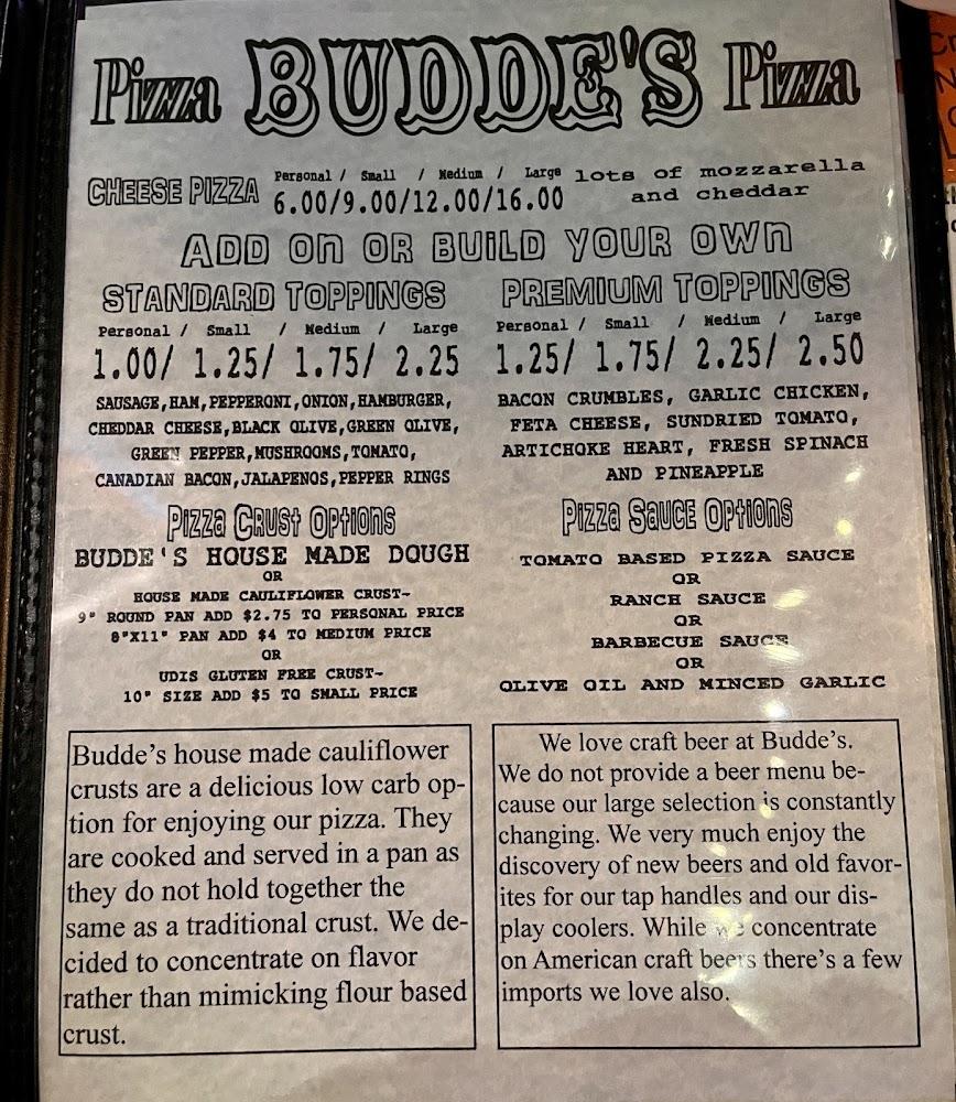 Budde's Pizza & Spirits Menu image 3